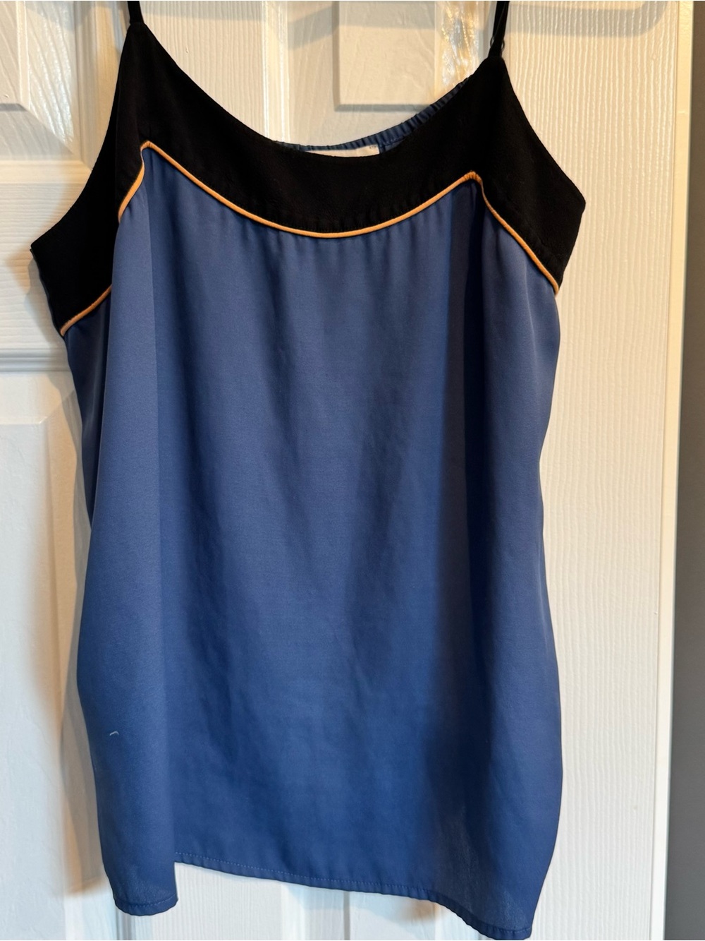 LOFT Navy and Black Spaghetti Strap Tank with Gold Trim